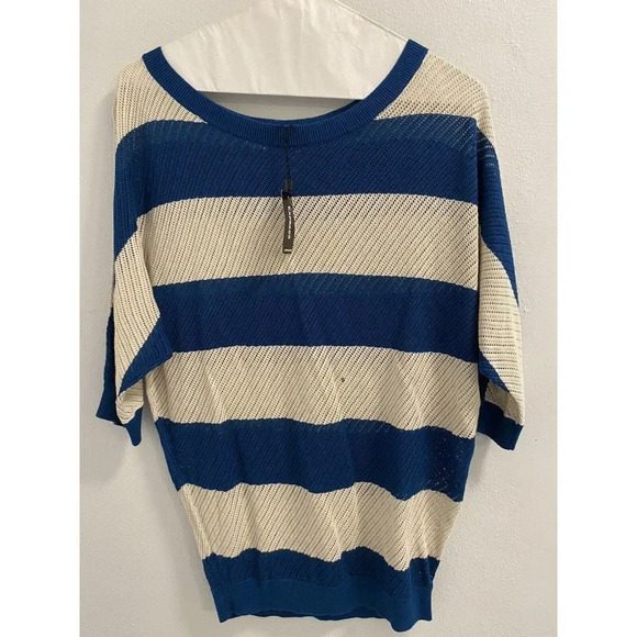EXPRESS WOMEN’S TOP SIZE SMALL - CREAM & BLUE - GREAT CONDITION - Picture 1 of 5